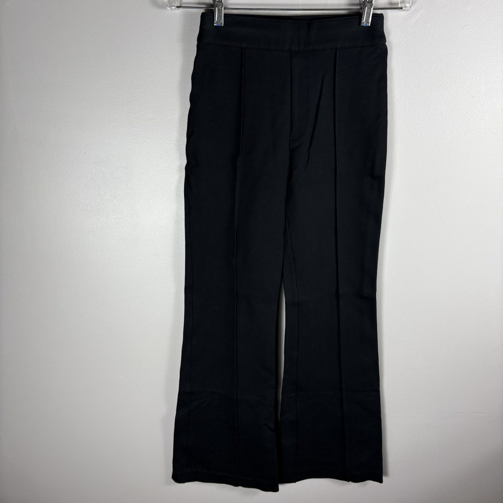 Spanx Women's XS Black Front Seam Perfect Pant Pull On Straight Leg Flare Pants‎